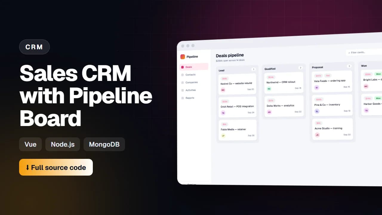 Sales CRM with Pipeline Board tutorial thumbnail